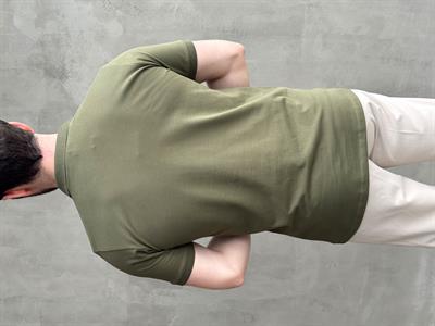 Erkek Ketench Özel Koleksiyon Regular Fit %100 Pamuk Pat Yaka T-Shirt-Haki(E1638)