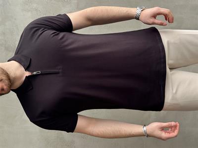 Erkek Ketench Özel Koleksiyon Regular Fit %100 Pamuk Fermuarlı Polo Yaka T-Shirt-Siyah(E1639)
