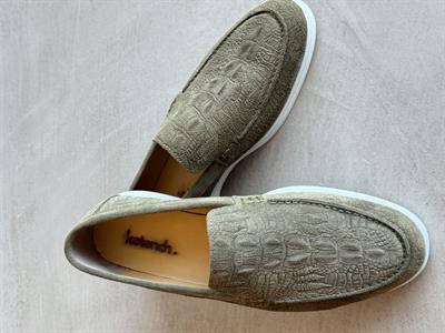 Erkek Ketench Özel Üretim Günlük Rahat %100 Süet Deri Loafer Ayakkabı-Haki(E1660)
