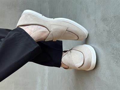 Erkek Ketench Özel Üretim Klasik Model %100 Deri Süet Loafer Ayakkabı-Bej(E1667)Ketench