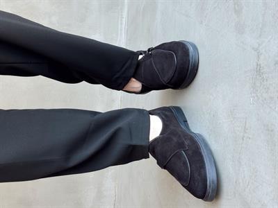 Erkek Ketench Özel Üretim Klasik Model %100 Deri Süet Loafer Ayakkabı-Siyah(E1667)