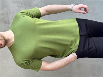 Erkek Ketench Özel Üretim Regular Kalıp Bisiklet Yaka Basic T-Shirt-Yeşil(E1685)