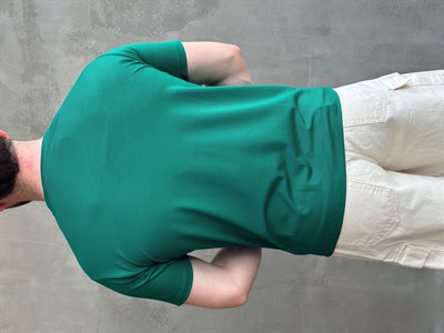 Erkek Ketench Özel Üretim Regular Kalıp Bisiklet Yaka Basic T-Shirt-Zümrüt(E1685)