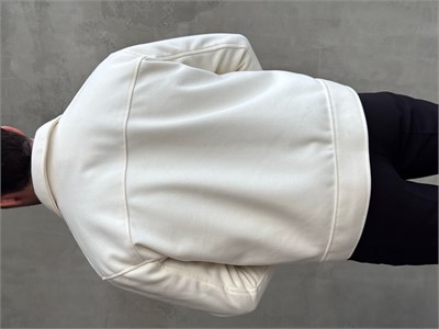 Erkek Öne Çıkan Regular Fit Cep Detaylı Düğmeli Kaşe Ceket-Krem(E1823)