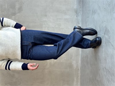 Erkek Özel Premium Seri Günlük Model Baggy Kalıp Jean-Koyu Mavi(E1870)