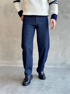 Erkek Özel Premium Seri Günlük Model Baggy Kalıp Jean-Koyu Mavi(E1870)Ketench