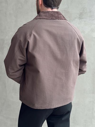 Erkek Özel Premium Seri Oversize Kalıp Kadife Yaka Çıt çıt Detay Kot Ceket-Dark(E1531)