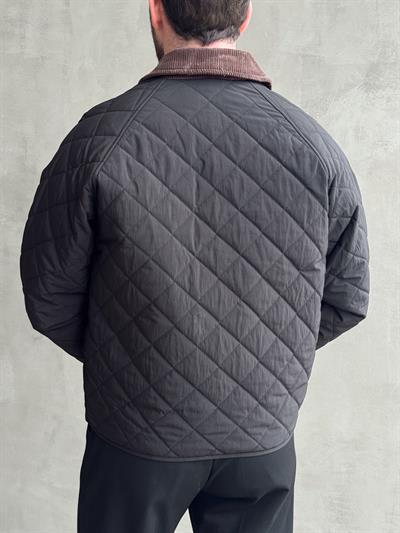 Erkek Özel Premium Seri Oversize Kalıp Çıtçıt Detay Baklava Desenli Ceket-Siyah(E1568)