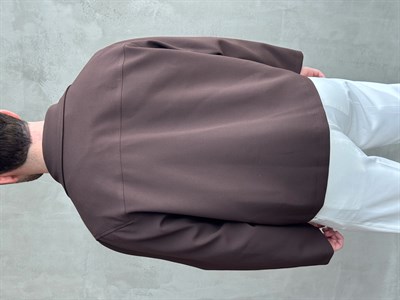 Erkek Özel Premium Seri Oversize Kalıp Çift Astarlı Düz Model Gabardin Kumaş Ceket-Kahverengi(E1761)