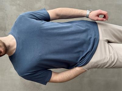 Erkek Özel Premium Seri Regular Fit Bisiklet Yaka Modal Kumaş Düz T-Shirt-Lacivert(E1680)