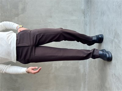 Erkek Özel Premium Seri Regular Fit Kalıp Kışlık Kumaş Pantolon-Kahverengi(E1821)