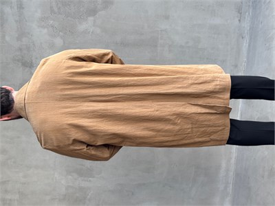 Erkek Özel Premium Seri Regular Kalıp Aksesuar Detaylı Lyocell Kumaş Trençkot-Camel(E1862)