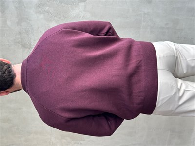 Erkek Özel Premium Seri Regular Kalıp Çift Fermuarlı Polo Yaka Triko Hırka-Bordo(E1857)