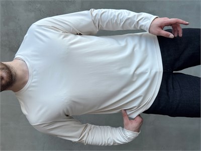 Erkek Özel Premium Seri Relax Fit Bisiklet Yaka İnce Uzun Kollu Basic T-Shirt-Bej(E1816)