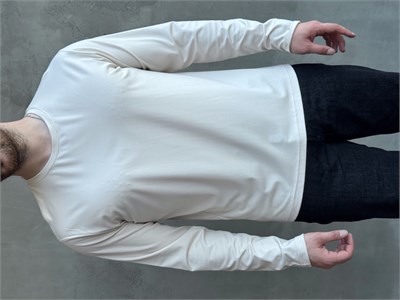 Erkek Özel Premium Seri Relax Fit Bisiklet Yaka İnce Uzun Kollu Basic T-Shirt-Bej(E1816)