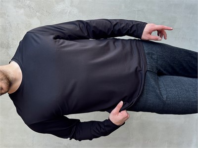 Erkek Özel Premium Seri Relax Fit Bisiklet Yaka İnce Uzun Kollu Basic T-Shirt-Siyah(E1816)
