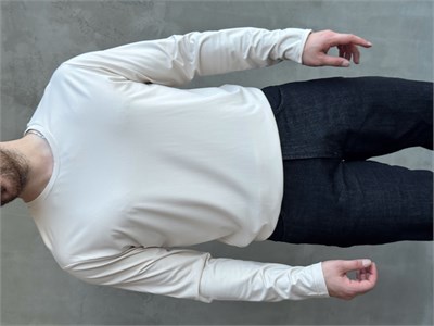 Erkek Özel Premium Seri Relax Fit Bisiklet Yaka İnce Uzun Kollu Basic T-Shirt-Bej(E1816)