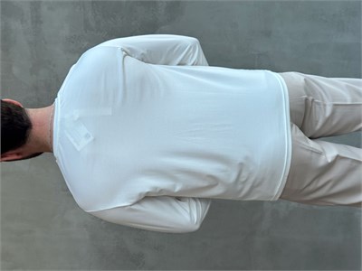 Erkek Özel Premium Seri Relax Fit Bisiklet Yaka İnce Uzun Kollu Basic T-Shirt-Beyaz(E1816)