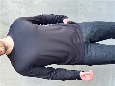 Erkek Özel Premium Seri Relax Fit Bisiklet Yaka İnce Uzun Kollu Basic T-Shirt-Siyah(E1816)