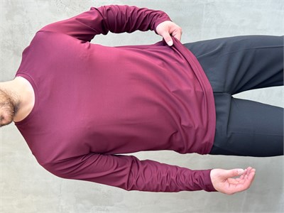 Erkek Özel Premium Seri Relax Fit Bisiklet Yaka İnce Uzun Kollu Basic T-Shirt-Bordo(E1816)
