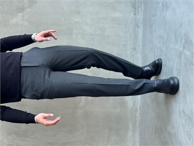 Erkek Özel Premium Seri Yüksek Bel Kopçalı Comfort Slim Kalıp Kışlık Kumaş Pantolon-Antrasit(E1822)