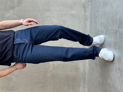 Erkek Premium Kalite Likralı Baggy Kalıp Denim Jean-Lacivert(E1750) TD:975