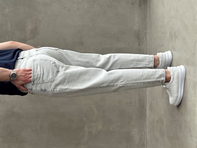 Erkek Premium Kalite Likralı Boyfriend Kalıp Denim Jean-Gri(E1749) TD:748