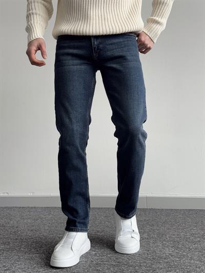 Erkek Premium Kalite Regular Kalıp Kot Pantolon Jeans-Koyu Mavi(E1247) TD:512