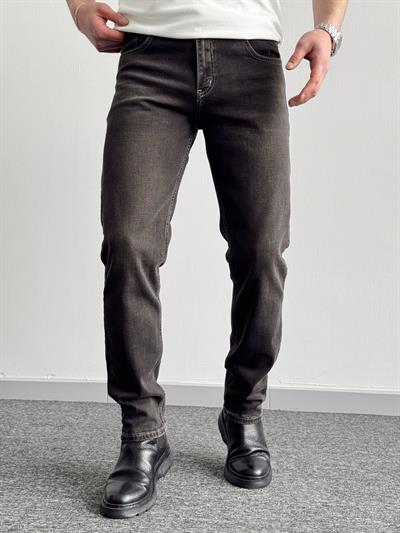 Erkek Premium Kalite Regular Kalıp Kot Pantolon Jeans-Charcoal Grey(E1247) TD:424
