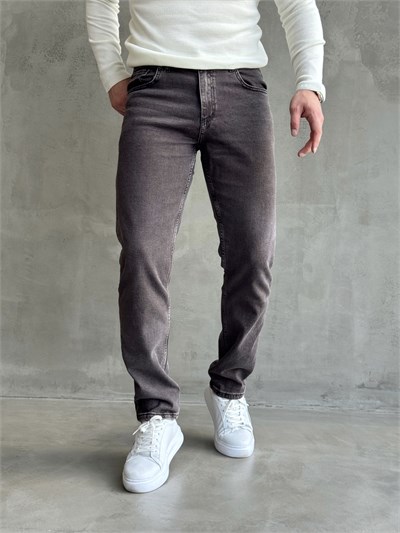Erkek Premium Kalite Regular Kalıp Kot Pantolon Jeans-Warm Charcoal(E1247) TD:488