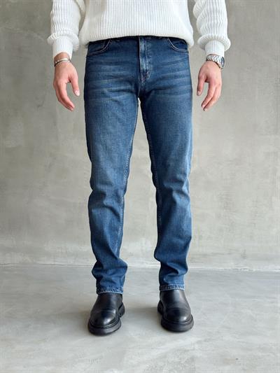 Erkek Premium Kalite Regular Kalıp Kot Pantolon Jeans-Mavi(E1247) TD:408