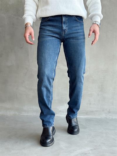 Erkek Premium Kalite Regular Kalıp Kot Pantolon Jeans-Mavi(E1247) TD:408