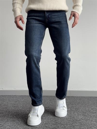 Erkek Premium Kalite Regular Kalıp Kot Pantolon Jeans-Koyu Mavi(E1247) TD:512