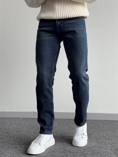 Erkek Premium Kalite Regular Kalıp Kot Pantolon Jeans-Koyu Mavi(E1247) TD:512