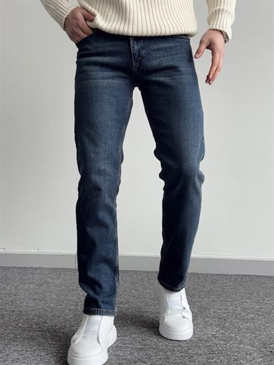 Erkek Premium Kalite Regular Kalıp Kot Pantolon Jeans-Koyu Mavi(E1247) TD:512
