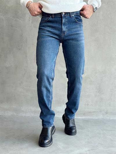 Erkek Premium Kalite Regular Kalıp Kot Pantolon Jeans-Mavi(E1247) TD:408