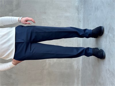 Erkek Premium Yüksek Kalite Beli Ekstra Lastikli Düğme ve Kopça Detaylı Regular Kalıp Kışlık Gabardin Kumaş Pantolon-Lacivert(E1869)