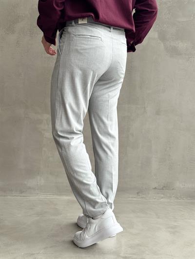 Erkek Premium Yüksek Kalite Beli Lastikli Düğme Ve Kopça Detaylı Regular Kalıp Yazlık Gabardin Kumaş Pantolon-Gri(E1595)