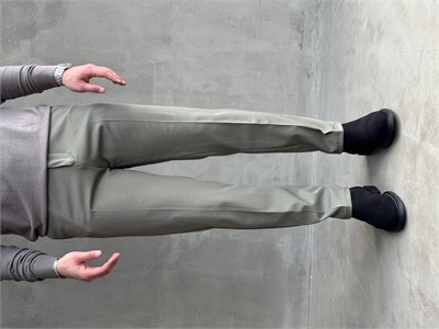 Erkek Premium Yüksek Kalite Beli Lastikli Düğme Ve Kopça Detaylı Regular Kalıp Kışlık Gabardin Kumaş Pantolon-Haki(E1521)