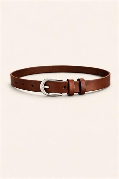 Erkek Suni Deri 2,5 Cm / 115 Cm Klasik Kemer-Kahverengi(E1297)