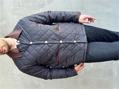 Erkek Trend Model Regular Fit Kadife Yaka Baklava Desenli Ceket-Siyah(E1810)