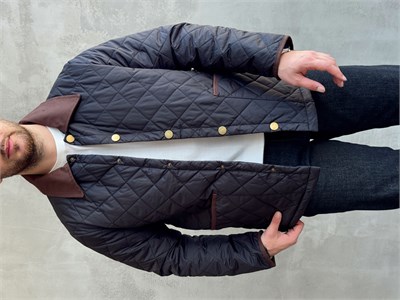 Erkek Trend Model Regular Fit Kadife Yaka Baklava Desenli Ceket-Siyah(E1810)