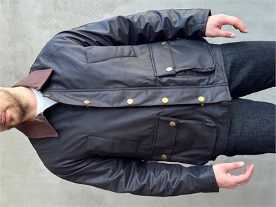 Erkek Trend Model Regular Fit Kadife Yaka Torba Cepli Dokuma Kumaş Ceket-Siyah(E1811)