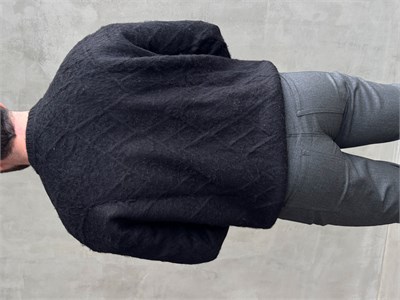 Erkek Trend Model Regular Kalıp Bisiklet Yaka Desenli Triko Kazak-Siyah(E1866)