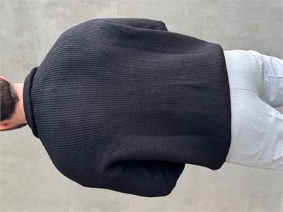 Erkek Trend Model Regular Kalıp Dik Yaka Yarım Fermuarlı Brazilian Örme Triko Kazak-Siyah(E1865)