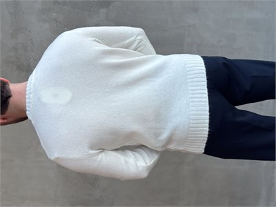 Erkek Trend Model Regular Kalıp Ribana Detaylı Bisiklet Yaka %50 Yün Triko Kazak-Ekru(E1871)