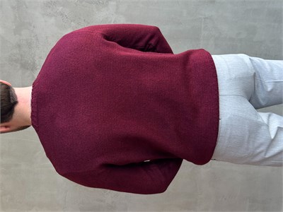 Erkek Trend Model Regular Kalıp Ribana Detaylı Bisiklet Yaka %50 Yün Triko Kazak-Bordo(E1871)