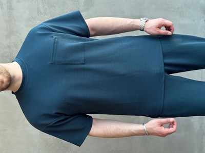 Erkek Trend Oversize Kalıp Cep Detaylı T-Shirt-Petrol(E1760)