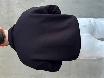Erkek Yani Sezon Oversize Kalıp Yarım Fermuarlı 3 İplik Basic Sweat-Siyah(E1806)