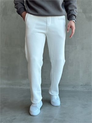 Erkek Yeni Sezon 3 İplik Baggy Kalıp Basic Eşofman-Beyaz(E1803)